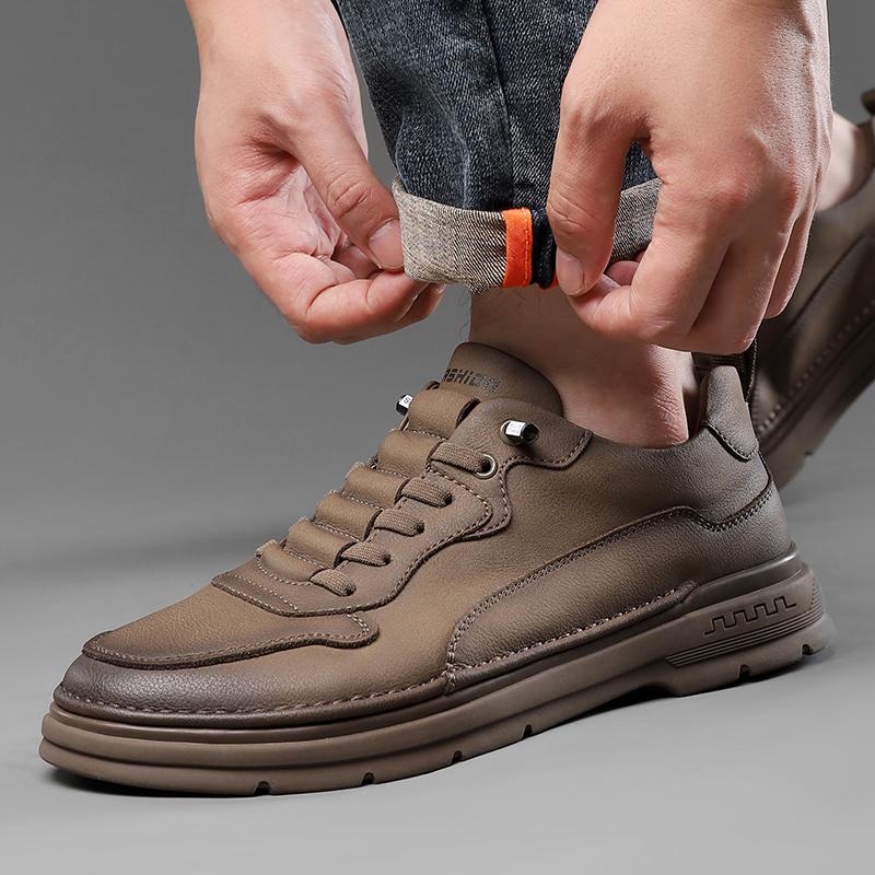 Fashion Casual Genuine Leather Men's Shoes Classic Retro Design Style Leisure Outdoor Walking and Hiking Daily Business Office Shoes Hot