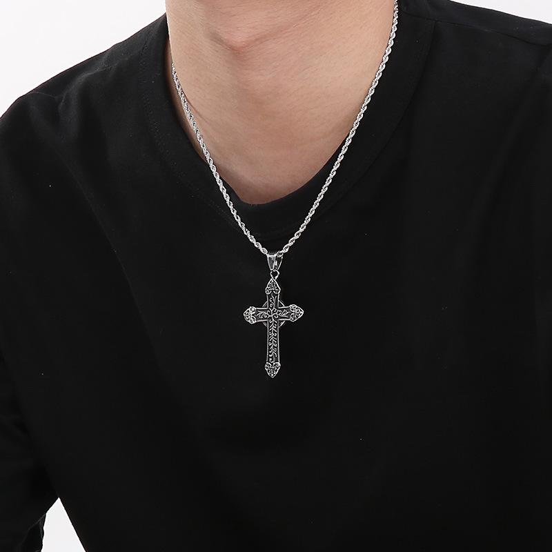 Cross Necklace Nordic Mythology Eye of Horus Necklace Retro Viking Trident Pendant Men