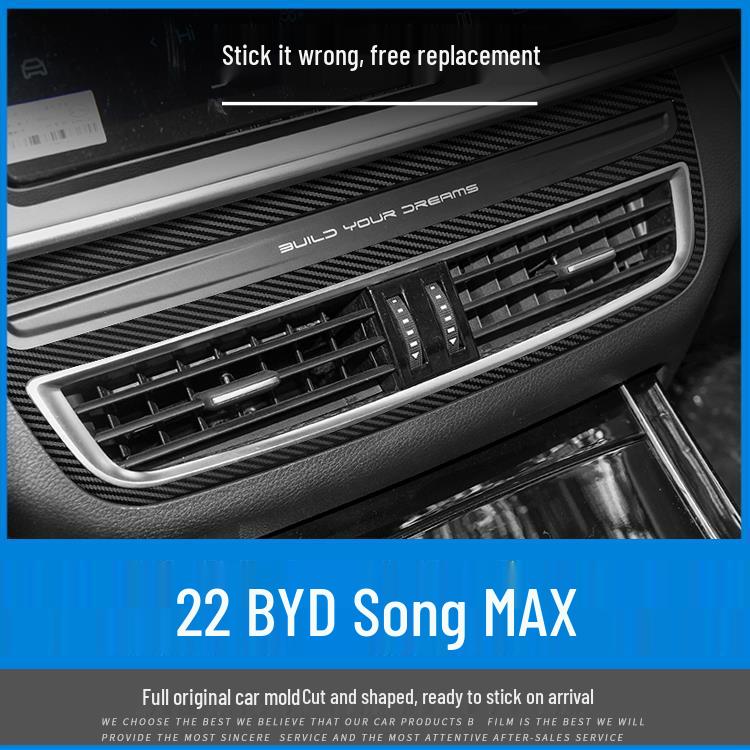 BYD Song Max 21-22 Kohlefaser Mittelkonsolenaufkleber - Gebürstet Schwarz Innenraumverkleidung