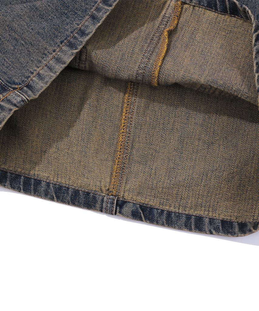 BEENTRILL Sunday Fatigue Denim Mini Skirt (Indigo)
