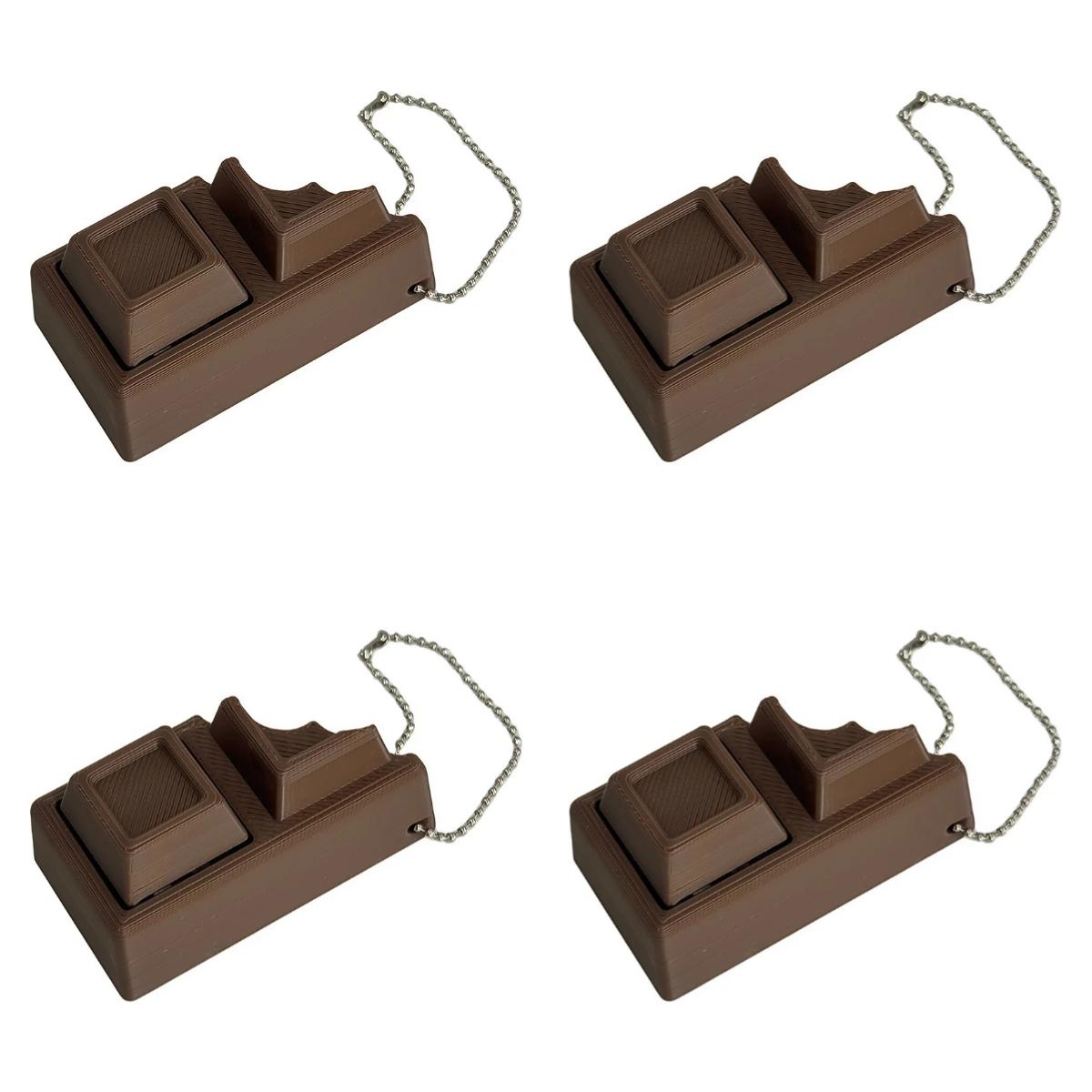 1~4 STKS Chocolade 3D Toetsenbord Clicker Sleutelhanger Simulatie Chocolade Fidget Stressverlichter Fidget Speelgoed Anti Angst Sleutelhanger Cadeaus
