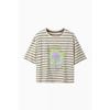 Benetton ShorT Sleeve T shirT prinTing sTripe baTs99631