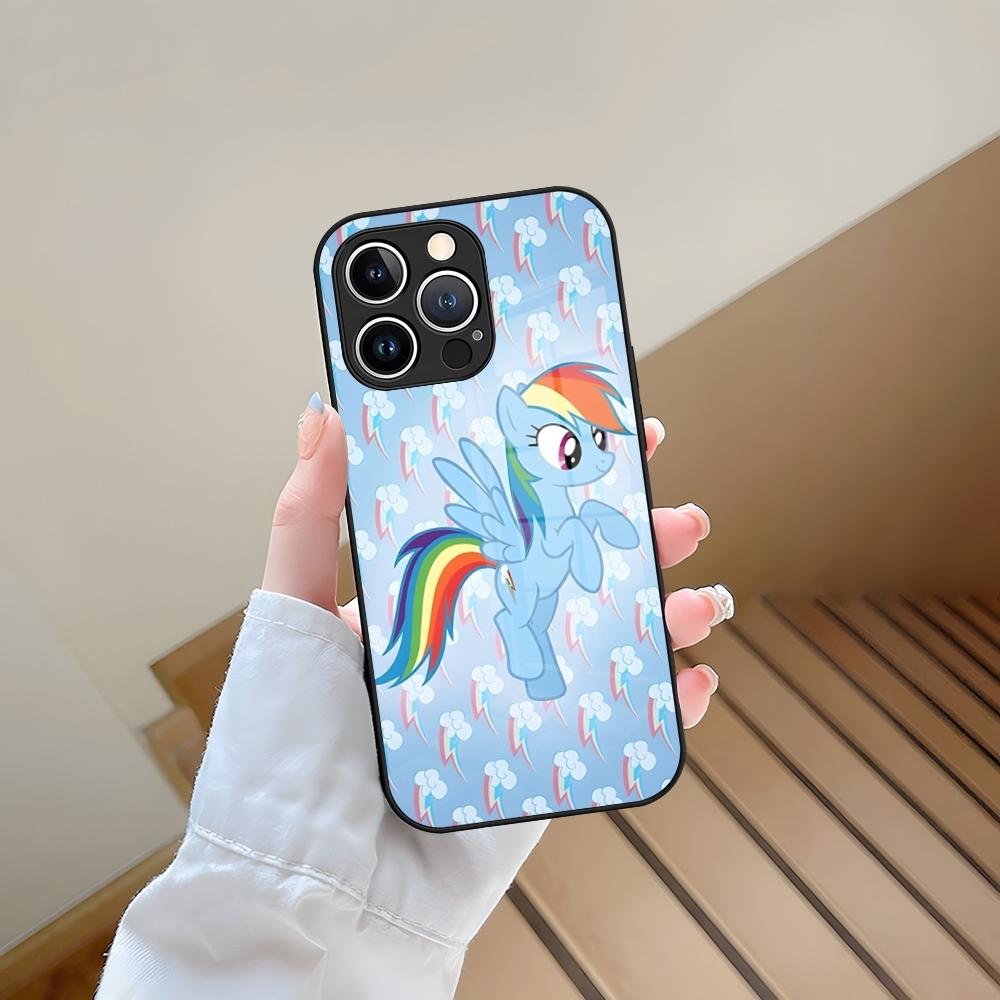 

Rainbow Dash Phone Case Tempered Glass For iPhone 13 15 14 12 11 Pro Max Plus Mini X XR XS 8 7 6s SE2020 Coque iPhone12 mini