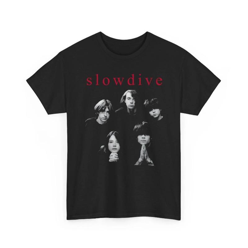 Slowdive T-Shirt 90s Shoegaze Band Photo Graphic Summer Men s and Women s Loose and Breathable T-shirt Top S