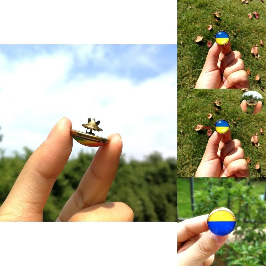 Unisex Metal Pin Badge With Ukraine Flag Design