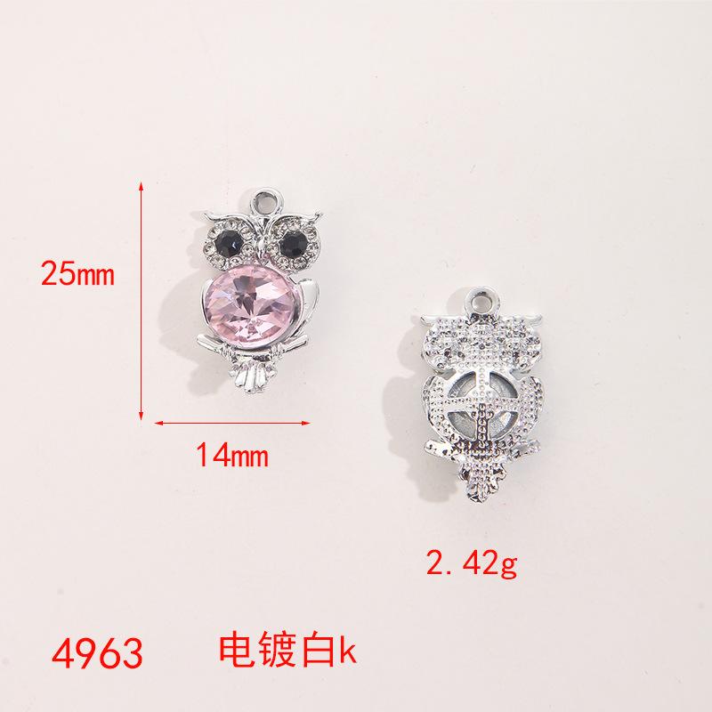Cartoon Alloy Jewelry Dolphin Owl Cute Insect Crystal Necklace Earrings DIY Pendant Accessories