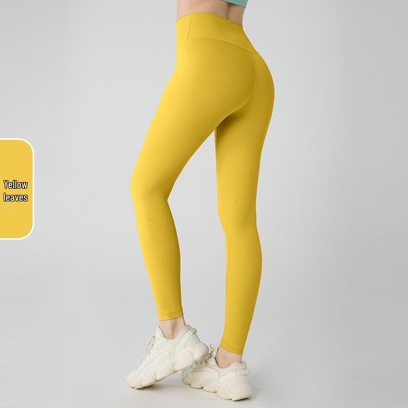 

Кремовые брюки для йоги с высокой талией - Весна/Лето с эффектом персикового лифтинга, бесшовные, фитнес-одежда с ощущением обнаженности для женщин M (96-110 lbs)