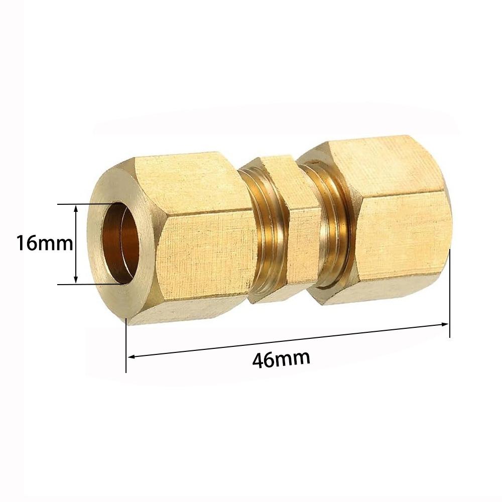 Brass Brass Compression Fitting 1/8" 3/16" 1/4" 5/16" 3/8" 1/2" Straight Coupling  Gas System