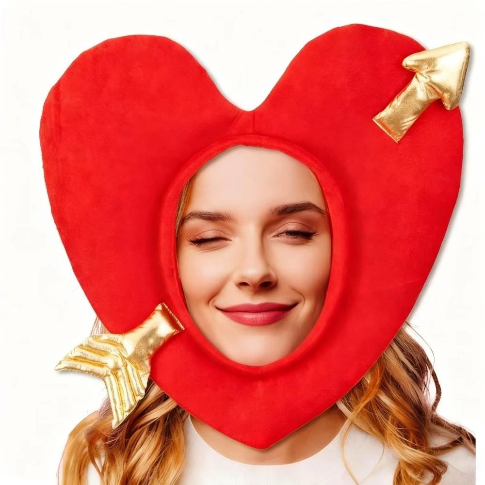 Red Cupid's Arrow Hat Warm Pullover Hat Kids Toys Gifts Heart Shaped Hat  Masquerade Party