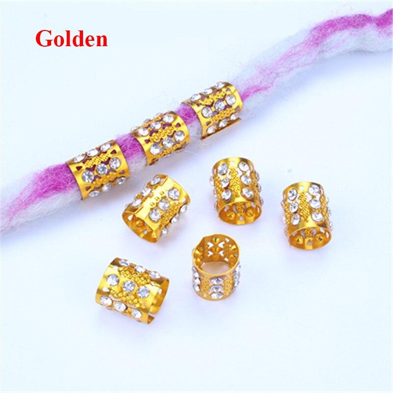 5Pcs/Lot Golden Silver Hair Braids Beard Beads Hair Styling Tools Dreadlock Dread Hair Clips Rings Hair Accessories for Women