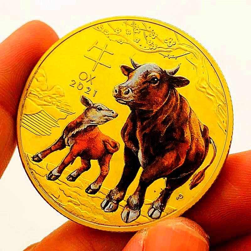 Australia coin, the Chinese zodiac, the the Year of the Loong, gilding, color printing commemorative medals, playing craft, decorations