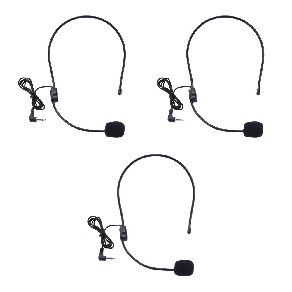 3.5mm Plug Guide Lecture Speech Headset Mic Head-mounted Portable Guide Lecture Speech Microphone Over Head for Teaching Meeting