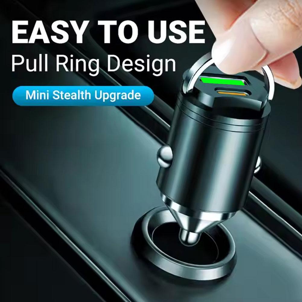 100W QC3.0 PD Mini Car Charger 12-24V Lighter Fast Charging Car USB Type C Charger for Xiaomi Samsung Huawei iPhone Power