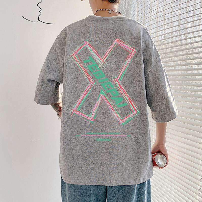 

2024 Тренд Личности Принт Футболка Модная и Универсальная 100% Хлопок Высокое Качество Весенне-Летняя Одежда 4XL