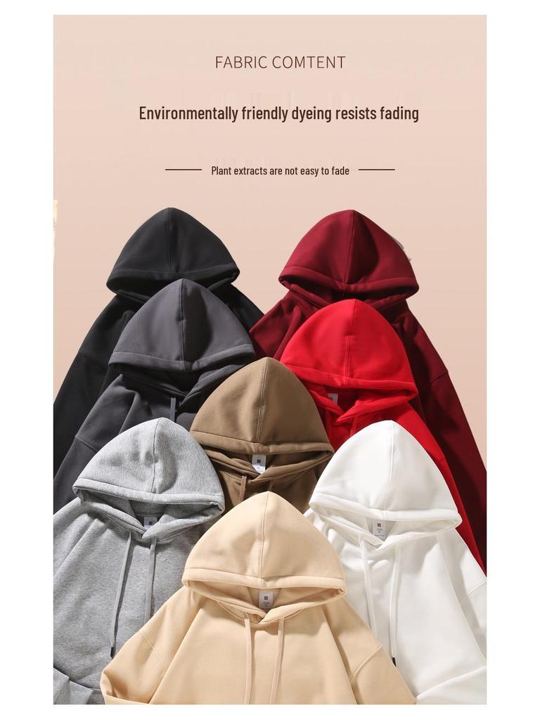 420g Ouli Bluza z obniżonym ramieniem i podwójnym kapturem Męska Casual Luźna Bluza - Jesień/Zima Wszechstronna Bluza