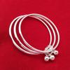 Three Lives Three Worlds White Copper Bracelet with Engraved "520" Bell - New Style Gift for Girlfriend