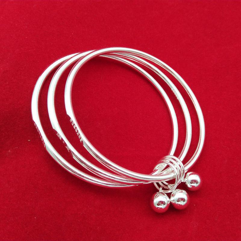 Three Lives Three Worlds White Copper Bracelet with Engraved "520" Bell - New Style Gift for Girlfriend