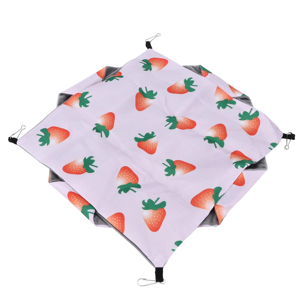 Pet Hamster Hanging Hammock Summer Double Sided Hammock Suitable for Parrots Rabbits Mice SquirrelsS Strawberry