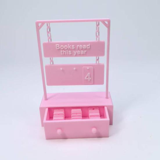 3D Printed Hanging Book Counter Book Read This Year Tracker Reading Target Display Number Sign Shelf Desk Decoration Book Lovers Gift