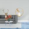 Crystal Reindeer Elk Ball Metal Sculpture Tabletop Ornament Deer Figurine Statue Stand for Living