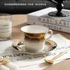 European Style Gold and White Ceramic Coffee Cups Plates Gradient Ceramic Mugs Circular Snack Plates Home Drinking Utensils