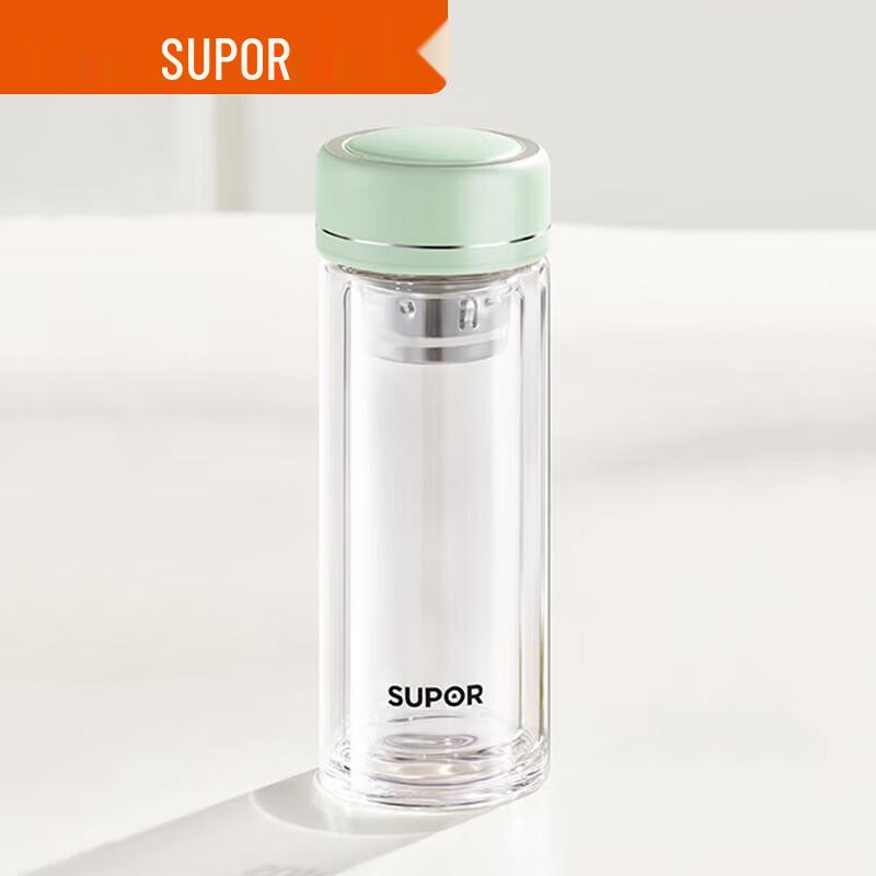 Supor Double-Layer Anti-Scald Glass Tea Cup