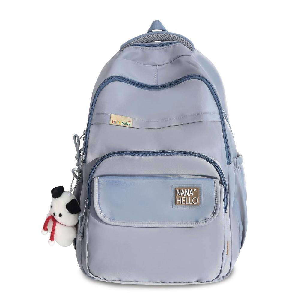 FANDARE Damen Rucksack mit großer Kapazität, leicht, für Schule und Pendeln, Unisex, Mädchen, Lässig, Beliebt, Stilvoll, Niedliches Enten Design, Hellblau,