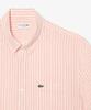 LACOSTE Men'S Linen Striped Short Sleeve Shirt Ch8061-56G Tim