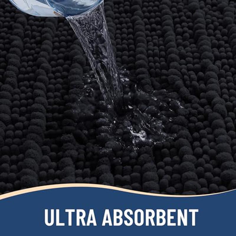 Tappetino da Bagno in Ciniglia Olanly Extra Morbido Shaggy Tappetino da Bagno Antiscivolo Tappeto da Pavimento per Bagno Assorbente Acqua Peluche Microfibra Tappeti Doccia