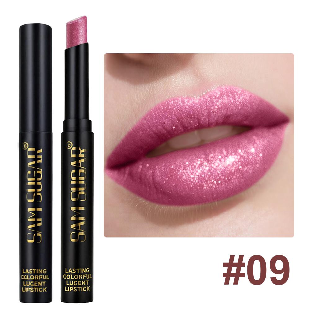 Διαμαντένιο μαργαριταρένιο κραγιόν αδιάβροχο μακράς διαρκείας αντικολλητικό Κύπελλο ματ βελούδινο λαμπερό κραγιόν Κόκκινο σέξι χειλιών καλλυντικά μακιγιάζ