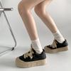 Neformální studentské univerzální jednoduché platformové bílé boty s kulatou špičkou dámské 2025 nové jarní nízké lehké sportovní plátěnky