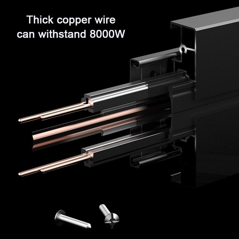 Movable Wall Mounted Power Track Socket Universal Adapter Office Home Appliance Socket Safety Track Kit