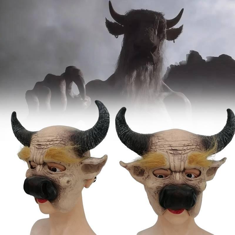 Terrifying Bull Demon King Latex Mask Ideal For Halloween Celebrations And Events