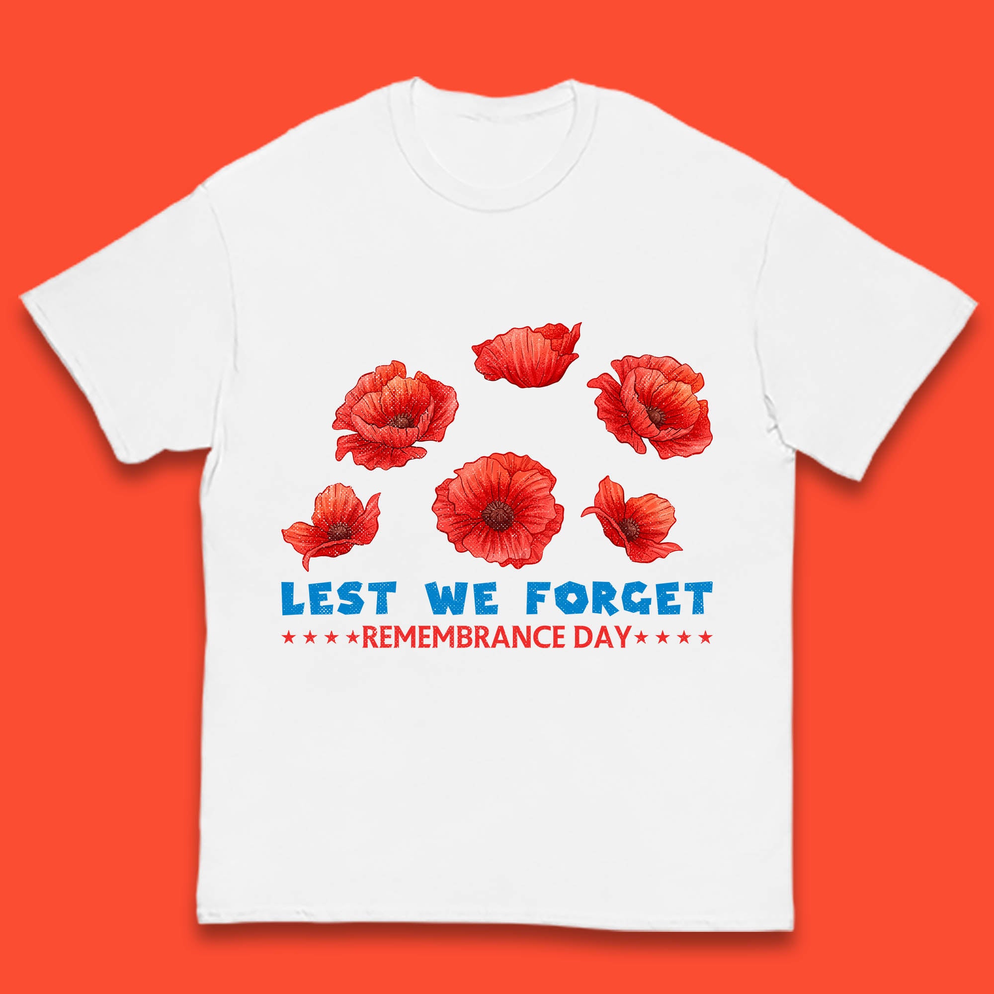 Lest We Forget Remembrance Day Poppy Flowers British Armed Forces Day Kids T Shirt 100