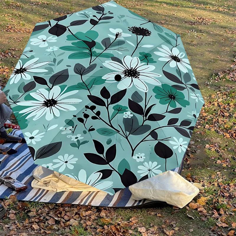 1PC Floral Pattern Flowers Umbrella-8-Rib Reinforced, Automatic Open, Lightweight & Durable, Fashion Accessory for Outdoor, J0357
