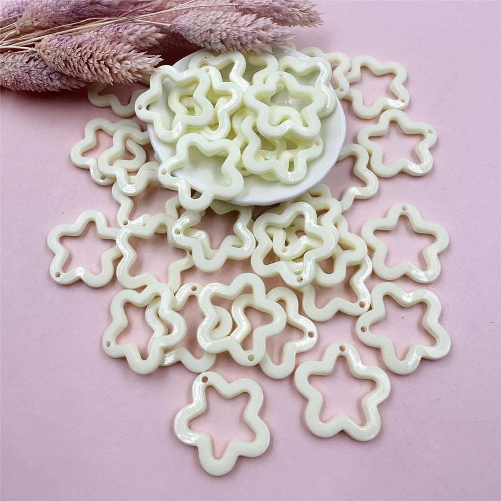For Necklace Earrings Making 30mm 40Pcs Acrylic DIY Jewelry Material Candy Color Pendants Pentagram Star Pendant Fashion  Accessories