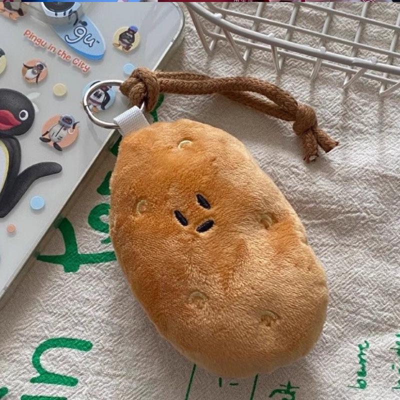 Bunny Avocado Potato Plush keychain Imitation Mink Rex Rabbit Hair Key Bag Plush Pendant Hairball Small Gift