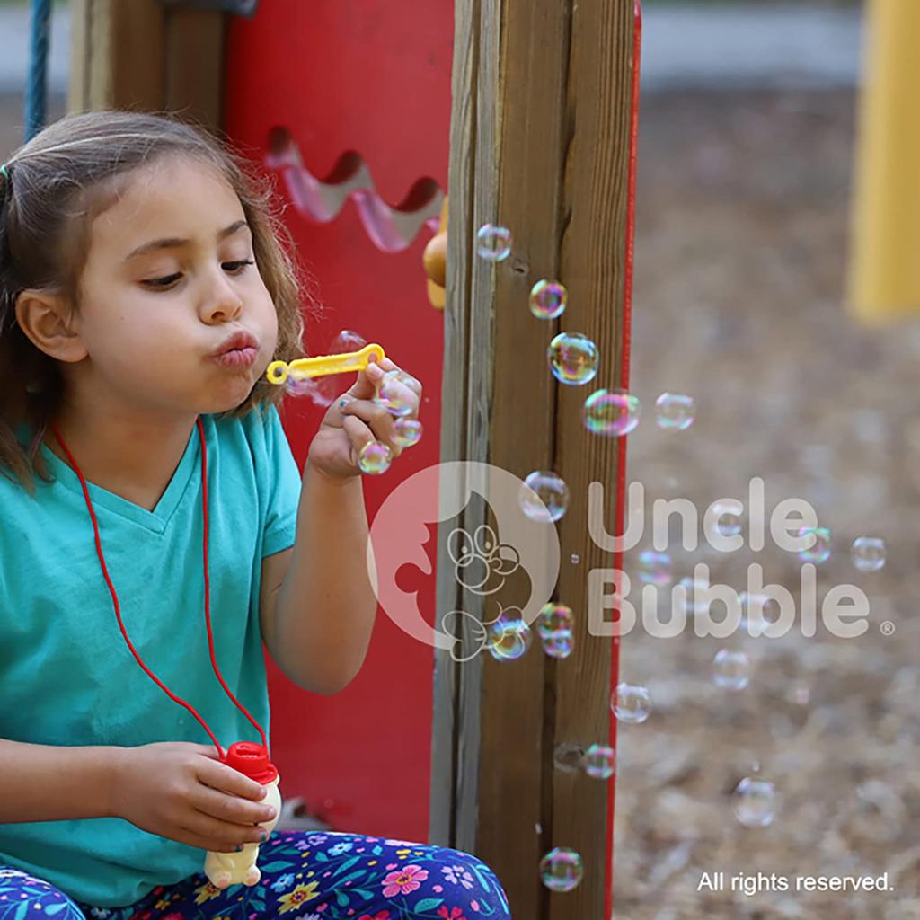 Uncle Bubble Fun Spill-Proof Container, Bubble Liquid & Wand Set (Brown Bear) - Includes specially made bubble liquid. Spill-proof bubble liquid.