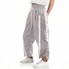 Women's Baggy Wide Leg Pants Casual Drawstring Elastic Waisted Contrast Color Workout  Track Pants