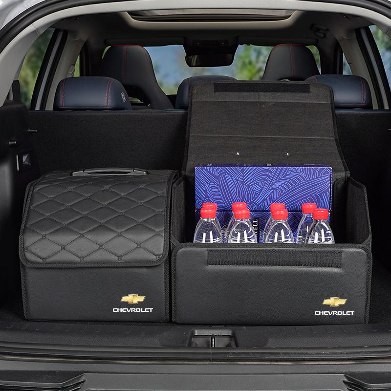Car Trunk Organizer Box Leather Suitcase Foldable Storage Bin For Chevrolet Cruze Spark Captiva Suburban Camaro Malibu Silverado