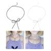 Trendy Bowknot Clavicle Chain Necklace Exquisite Beads Necklace Party Neck Jewelry Glaze Material Gift for Fashion Lover