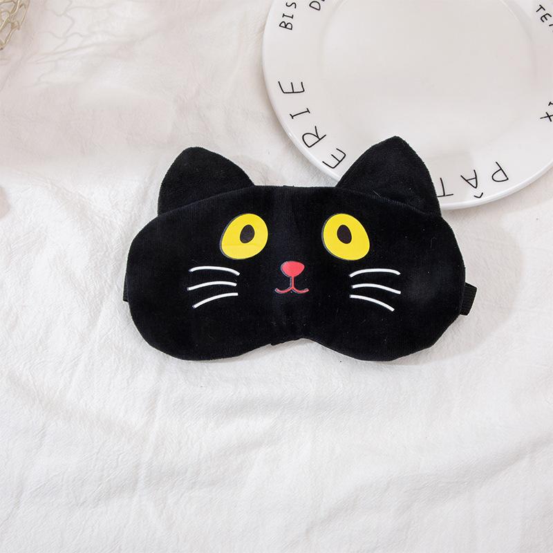 Plush Cartoon Cat Iron-on Cold Hot Compress Sleep Eye Mask Children's Universal Winter Home Outdoor Light Blocking