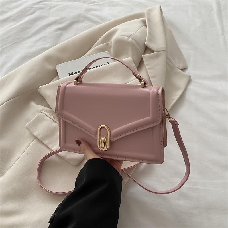 Winter new fashionable versatile solid color shoulder small square bag texture shoulder messenger bag simple