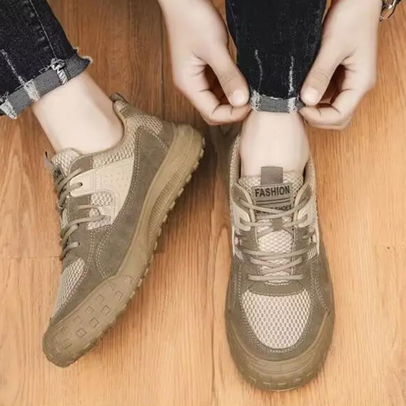 

Autumn Men s Sneakers Casual Breathable Mesh Lace Up Vulcanized Shoes Comfortable Lightweight Footwear Chaussure De Sport Homme 44 хакі