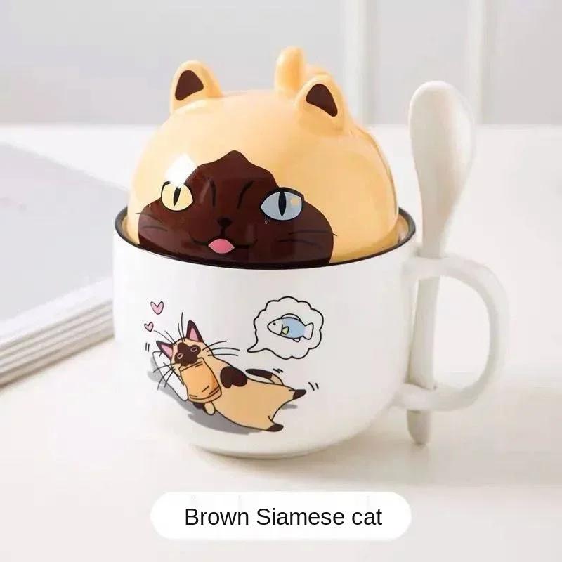 350ml Kawaii Kubek Shiba Inu Uroczy Kreskówkowy Ceramiczny Kubek z Pokrywką i Łyżeczką Kubki na Kawę Mleko Herbatę Śniadaniowe Filiżanki Naczynia do Picia Prezenty