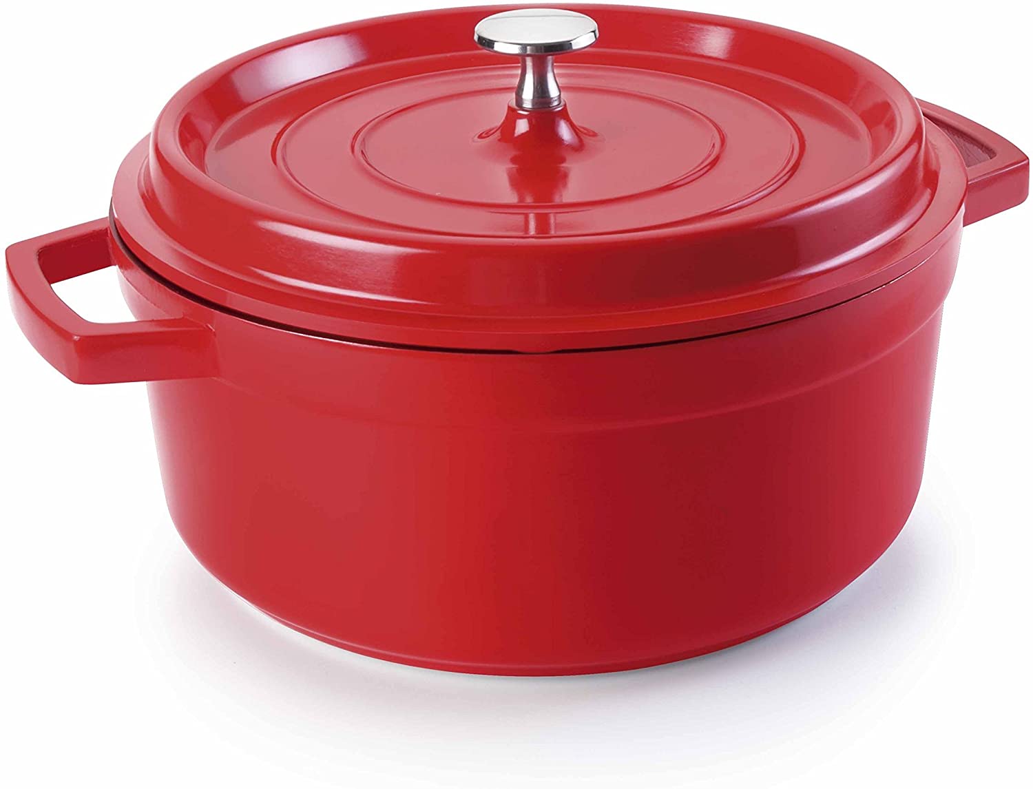 Lacor 25920 - Casseruola Con Coperchio In Alluminio Pressofuso 20cm. Compatibile con cucine e forni a induzione - Rosso