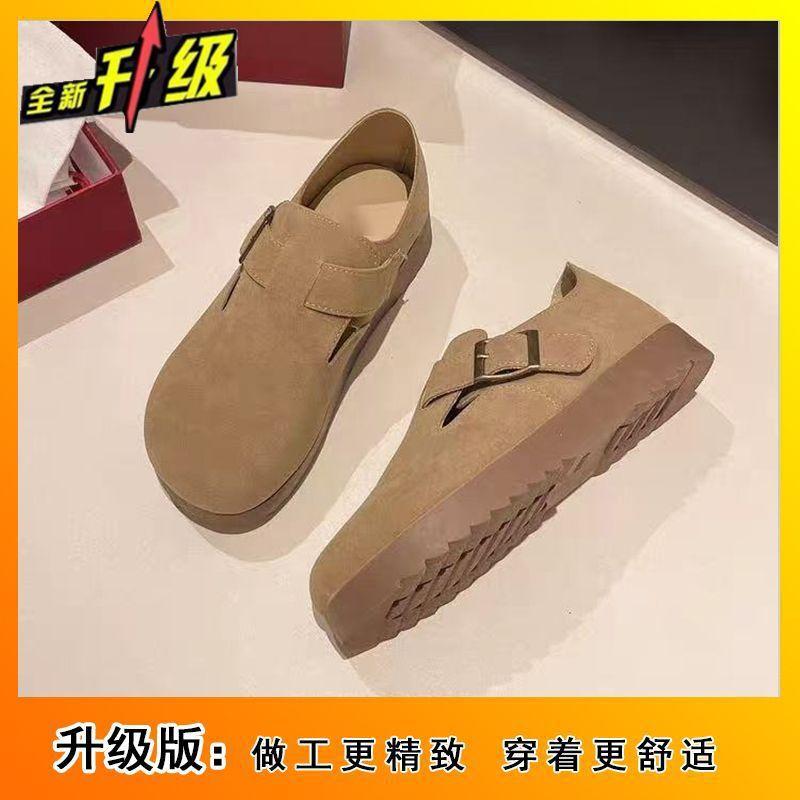 

Japanese single shoes casual versatile single shoes women s 2025 spring and summer new soft-soled Birkenstock belt buckle decorative women s shoes 40
