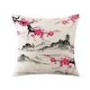 New Chinese Style Linen Pillowcase Ink Painting Landscape Digital Printing Cushion Cover Sofa Living Room Bedroom Cushion Cover