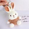 Purse Accessories Milk Tea Color Plush Dog Keychain Plush Bunny Keyring Plush Doll Plush Pendant