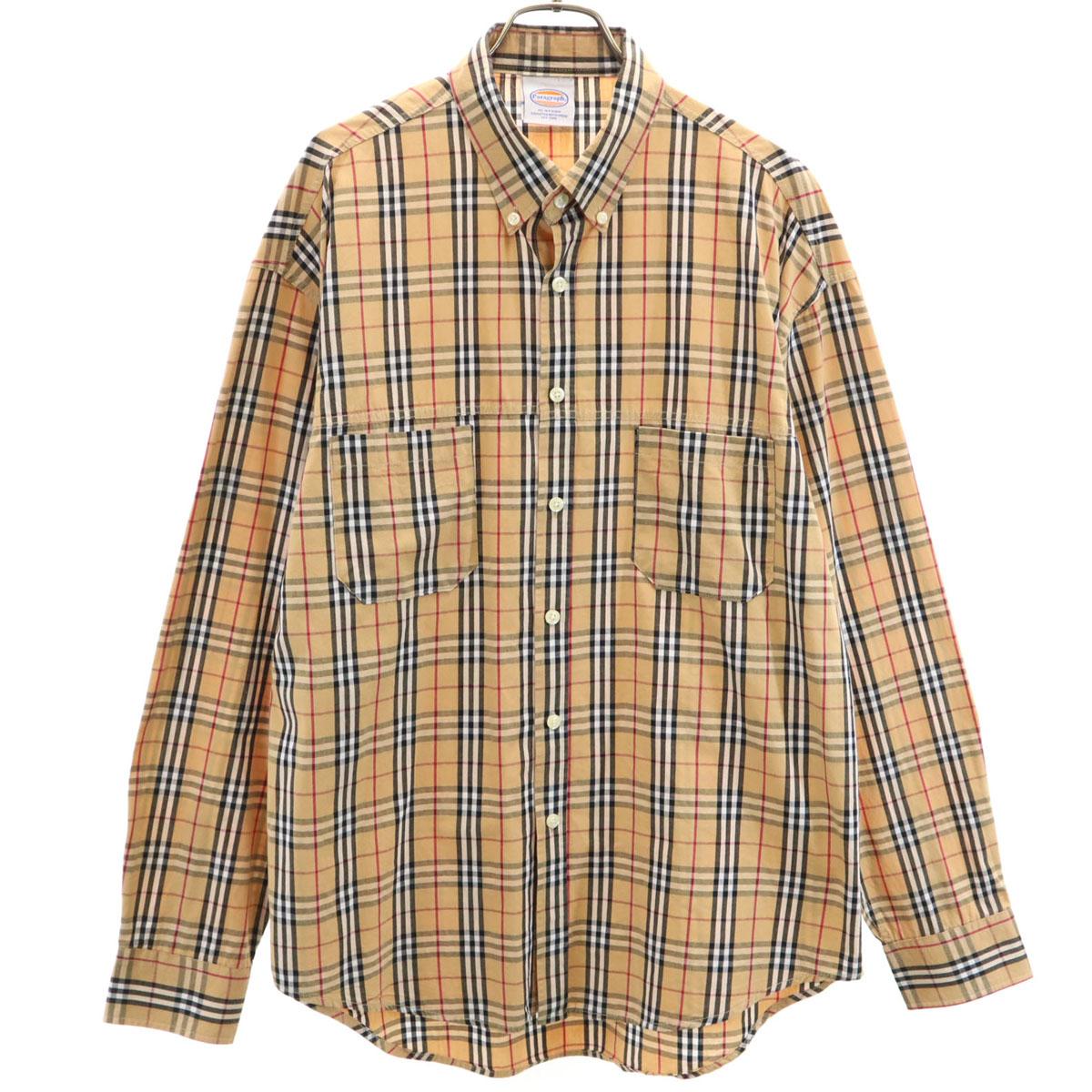 

ПАРАГРАФ Рубашка с длинным рукавом на пуговицах в клетку светло-коричневая Мужская Б/У